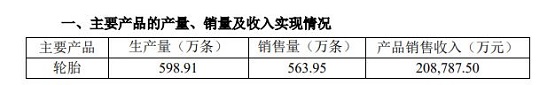 主要產品產量、銷量及收入