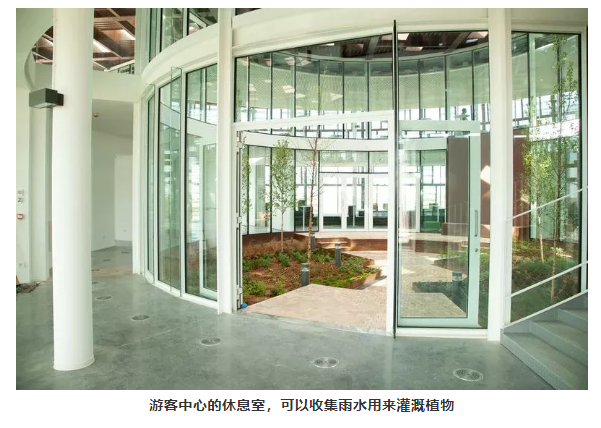 游客中心的休息室,可以收集雨水用來灌溉植物 游客中心的休息室,可以收集雨水用來灌溉植物