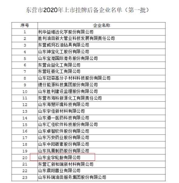 金宇輪胎上市工作，進一步加快