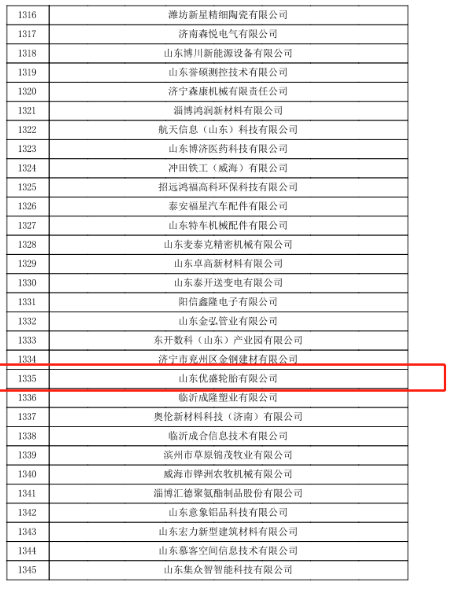 　高新技術(shù)企業(yè)的認定，是對山東優(yōu)盛輪胎有限公司研發(fā)實力、技術(shù)實力、綜合實力等多方面的認可，也是對山東優(yōu)盛輪胎有限公司堅持科技創(chuàng)新、技術(shù)創(chuàng)新的肯定。